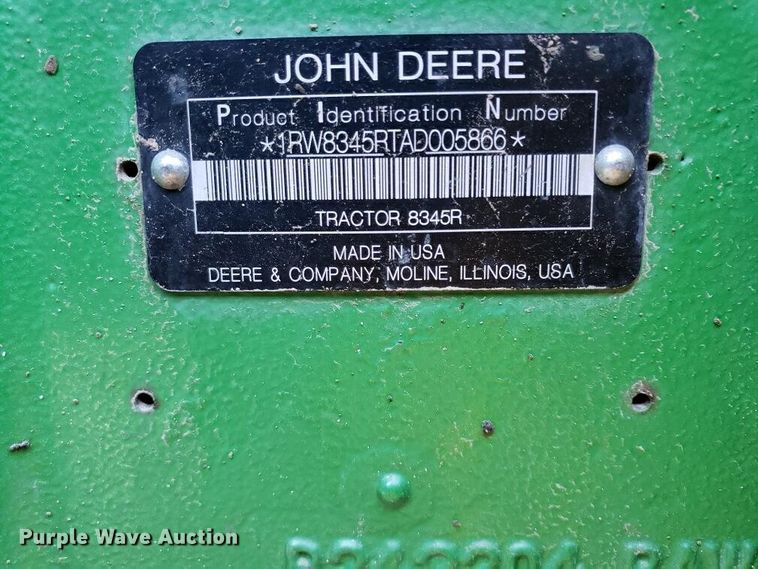 image for item H1141 2010 John Deere 8345R MFWD tractor