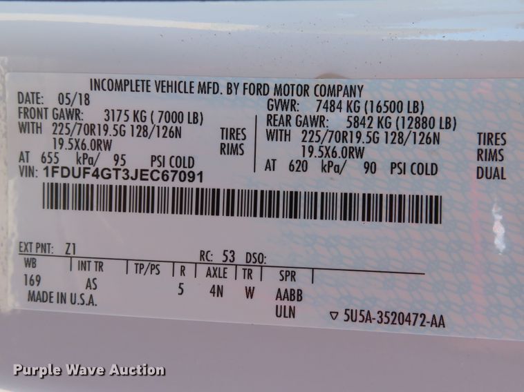 image for item DH2112 2018 Ford F450 Super Duty XL flatbed truck