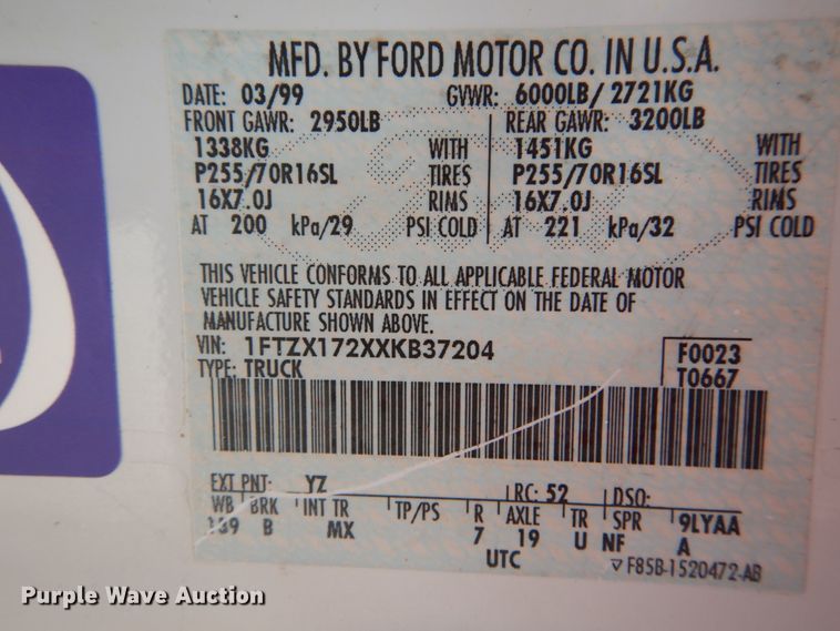 image for item DH2113 1999 Ford F150 SuperCab pickup truck