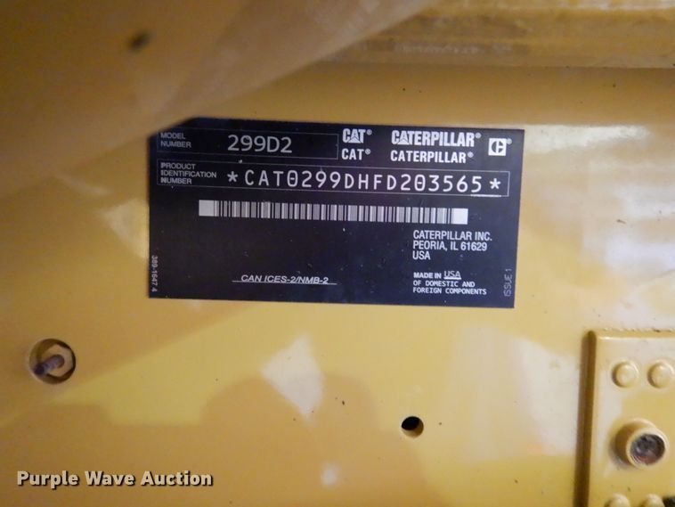 image for item DH2120 2018 Caterpillar 299D2 skid steer