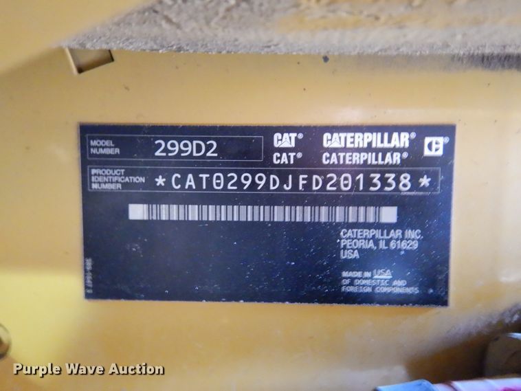 image for item DH2121 2016 Caterpillar 299D2 skid steer