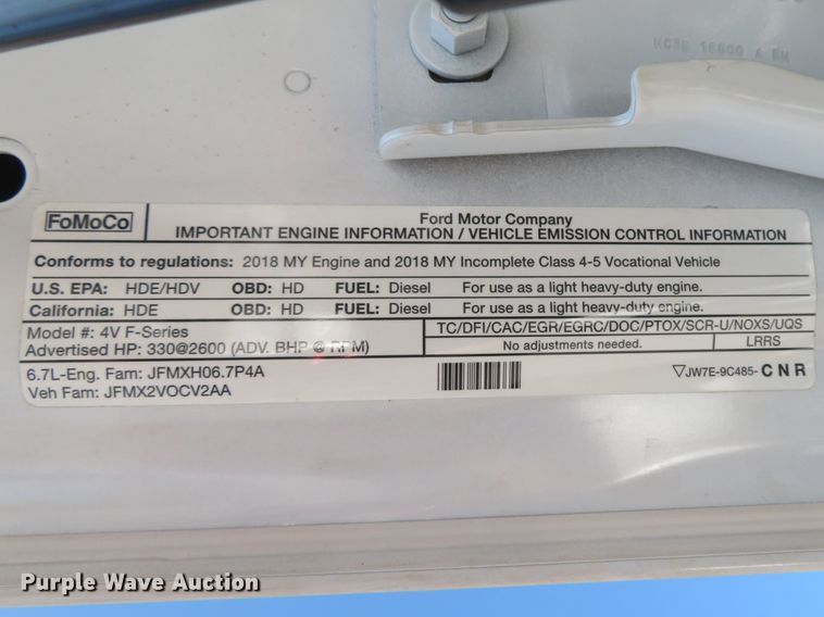 image for item DH2123 2018 Ford F450 Super Duty XL flatbed truck