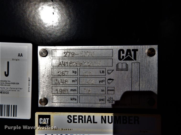 image for item GC9277 Caterpillar low profile skid steer bucket