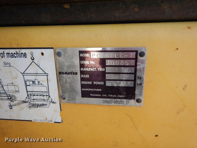 image for item DC4524 2003 Komatsu PC160LC-7 excavator