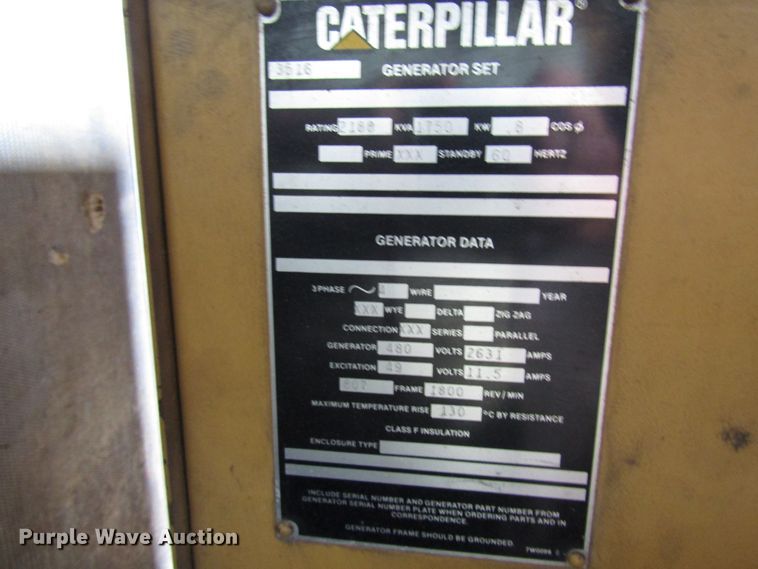 image for item DG6511 1993 Caterpillar 3516 generator