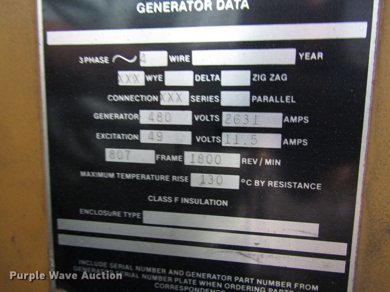 image for item DG6511 1993 Caterpillar 3516 generator