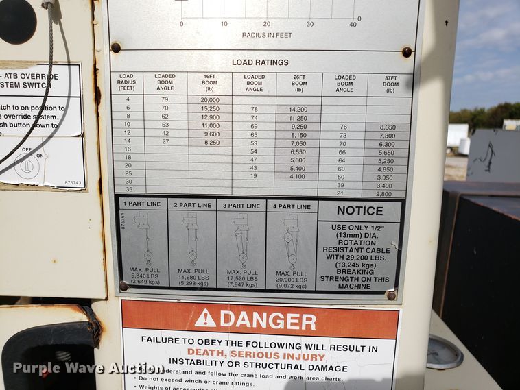 image for item DG8840 2002 Sterling Acterra M8500 crane truck