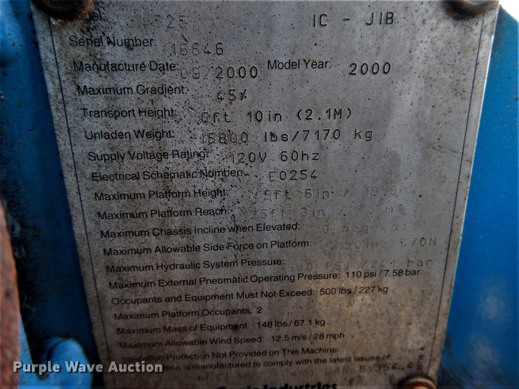 image for item DH2225 2000 Genie Z-45/25J boom lift