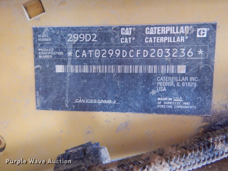 image for item DH6036 2018 Caterpillar 299D2 skid steer
