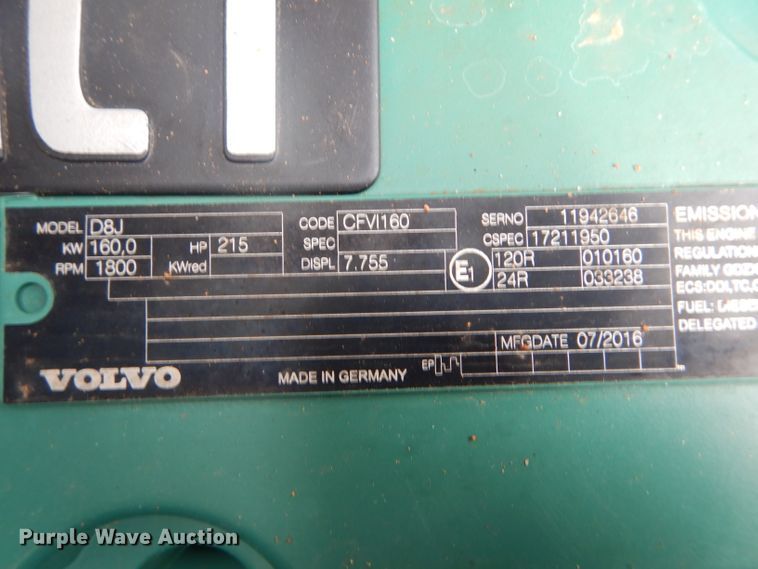 image for item DH6749 2017 Volvo EC250EL excavator