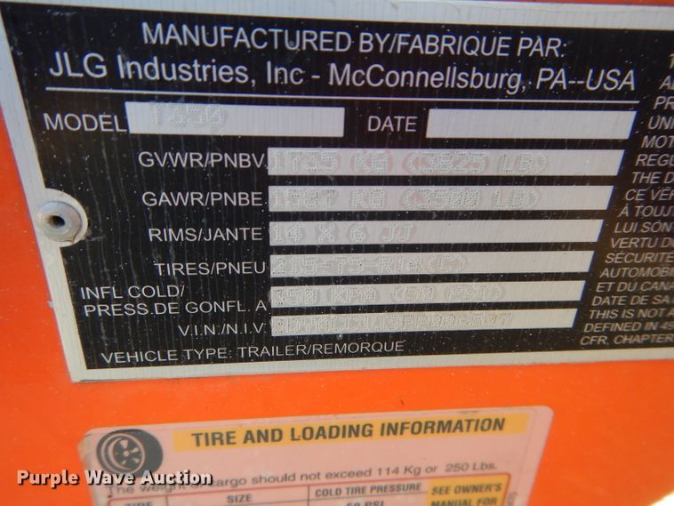 image for item GJ9903 2015 JLG T350 boom lift