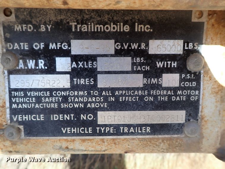 image for item DB7615 1996 Trailmobile dry van trailer