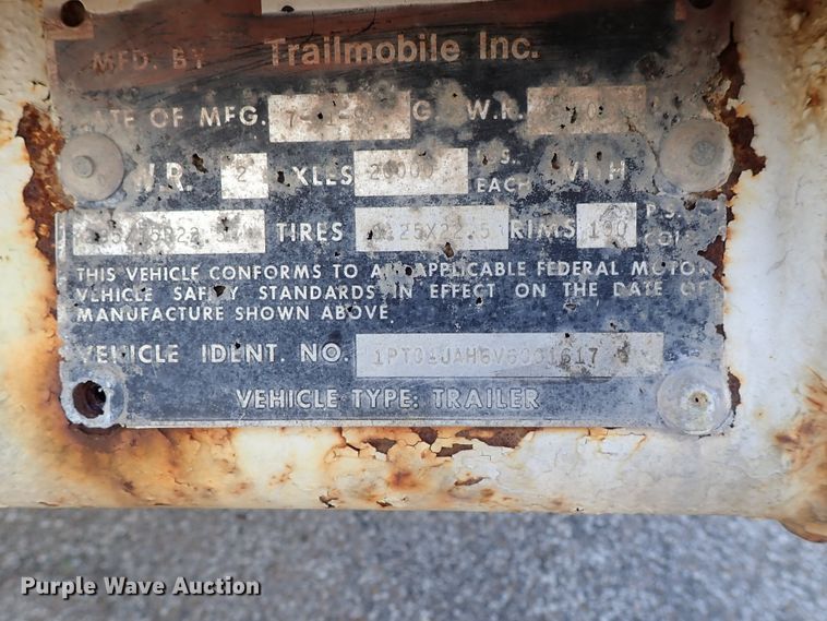 image for item DB7620 1997 Trailmobile dry van trailer