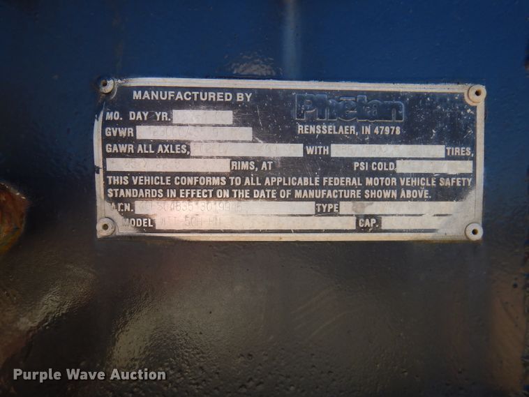 image for item DD3026 2001 Talbert lowboy equipment trailer