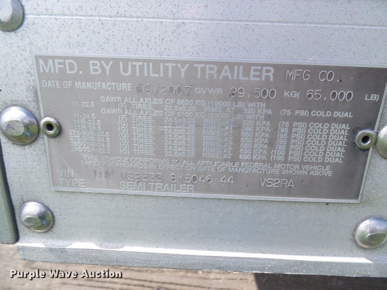 image for item DI0616 2008 Utility US2RA refrigerated van trailer