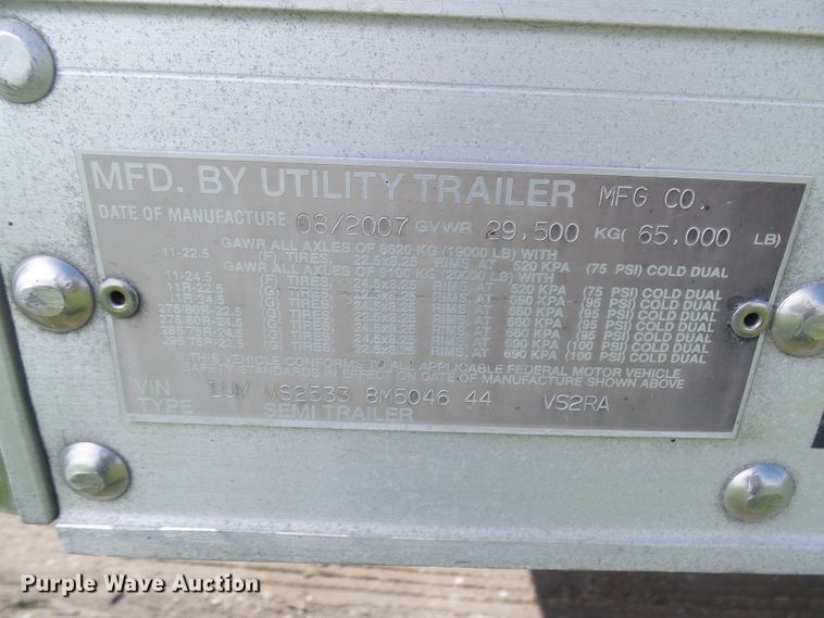 image for item DI0616 2008 Utility US2RA refrigerated van trailer