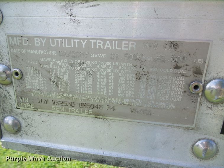 image for item DI0619 2008 Utility US2RA refrigerated van trailer