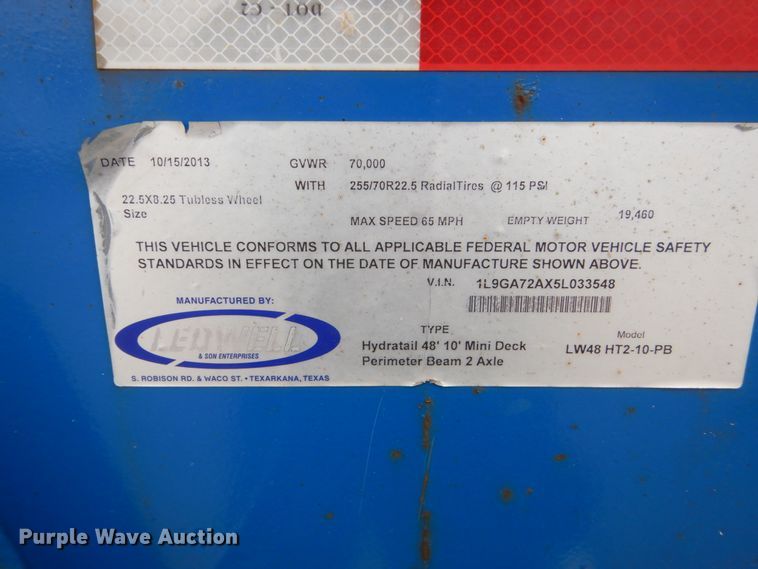 image for item EC9025 2005 Ledwell drop deck equipment trailer