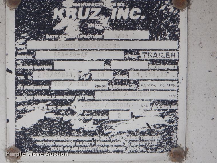 image for item FC9982 2006 Kruz Ravens end dump trailer