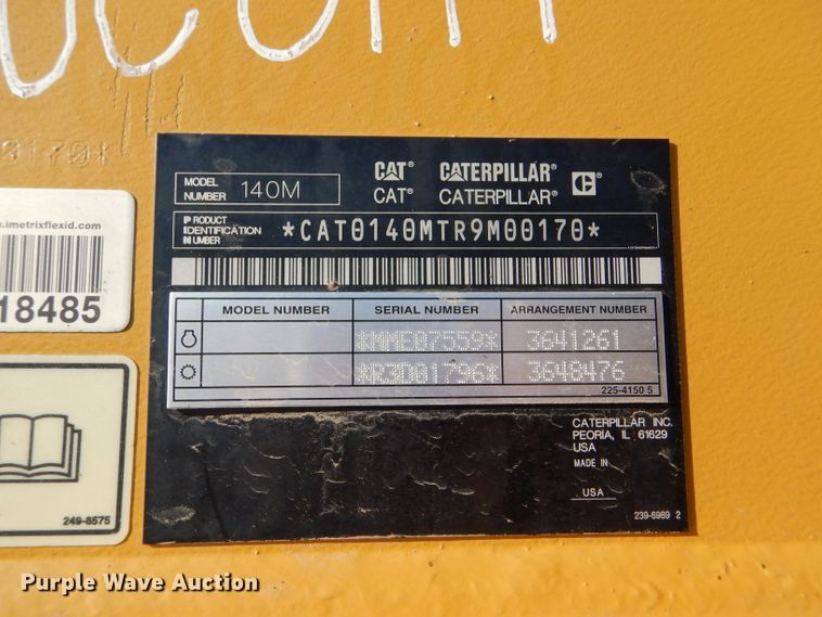 image for item DD4522 2012 Caterpillar 140M2 VHP Plus motor grader