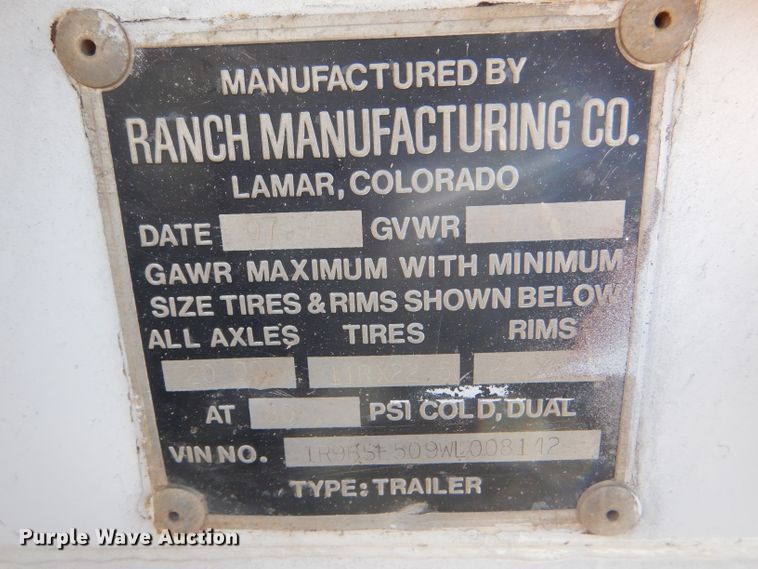 image for item DG0283 1999 Ranch bottom dump trailer