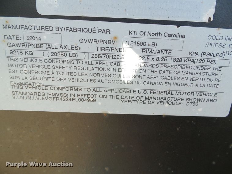 image for item DG0304 2014 Kaufman FR50DT-25K-43 lowboy equipment trailer