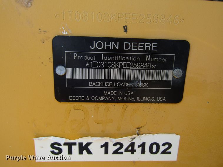 image for item DG0322 2014 John Deere 310SK backhoe