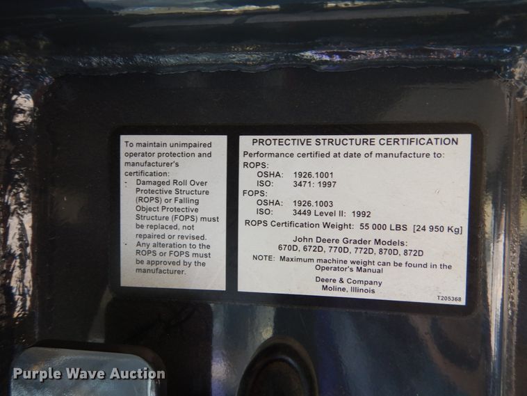 image for item DC4684 2007 John Deere 772D motor grader