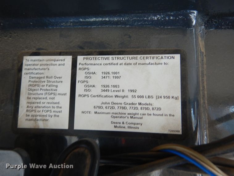 image for item DC4685 2007 John Deere 772D motor grader