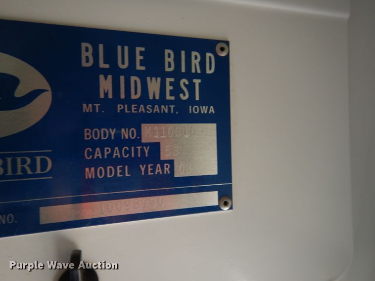 image for item DG5859 2002 GMC Blue Bird CV200G school bus