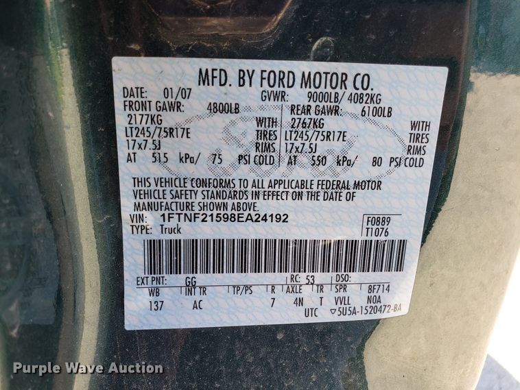 image for item DG8773 2008 Ford F250 Super Duty pickup truck