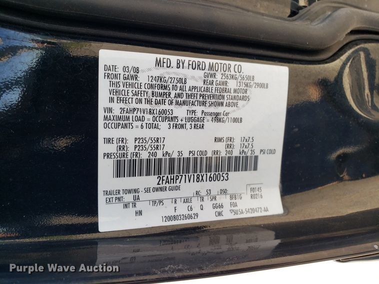 image for item DG8774 2008 Ford Crown Victoria Police Interceptor