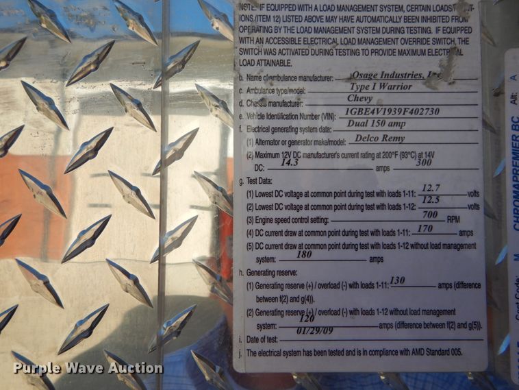 image for item DH2211 2009 Chevrolet C4500 ambulance