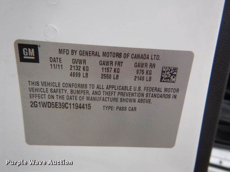 image for item DH2213 2012 Chevrolet Impala Police Cruiser