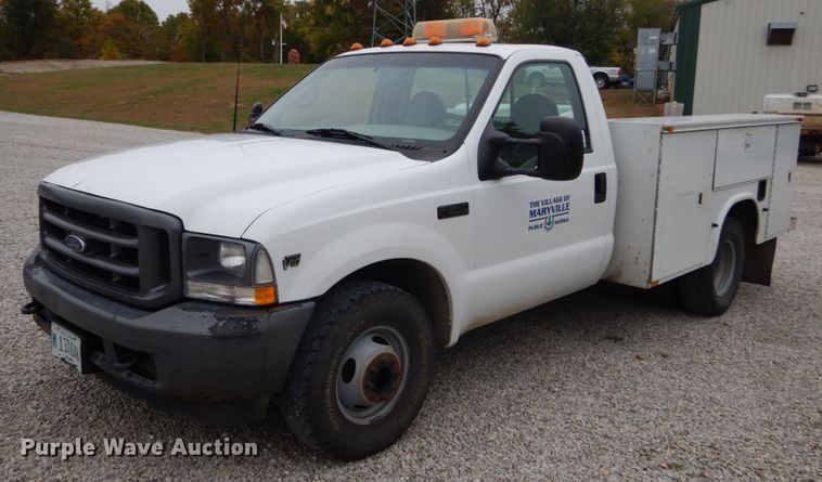 image for item DH2214 2002 Ford F350 Super Duty XL utility bed pickup truck