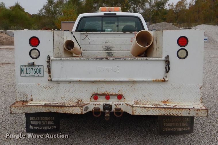 image for item DH2214 2002 Ford F350 Super Duty XL utility bed pickup truck