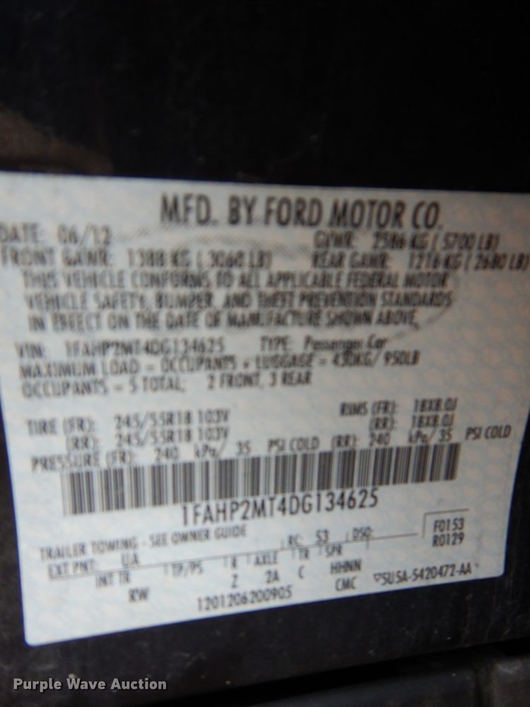 image for item DH2675 2013 Ford Taurus Police Interceptor