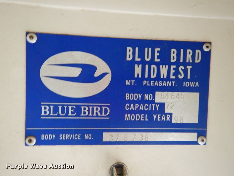 image for item DH3621 1998 Blue Bird TC2000 school bus