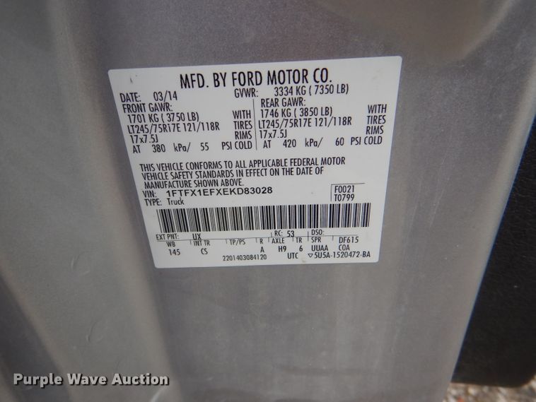 image for item DI2683 2014 Ford F150 XL SuperCab pickup truck