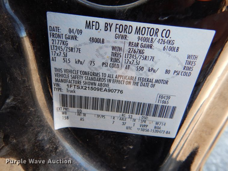 image for item DI2722 2009 Ford F250 Super Duty XL SuperCab pickup truck