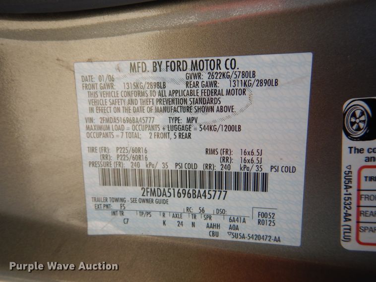 image for item DI2737 2006 Ford Freestar SE van