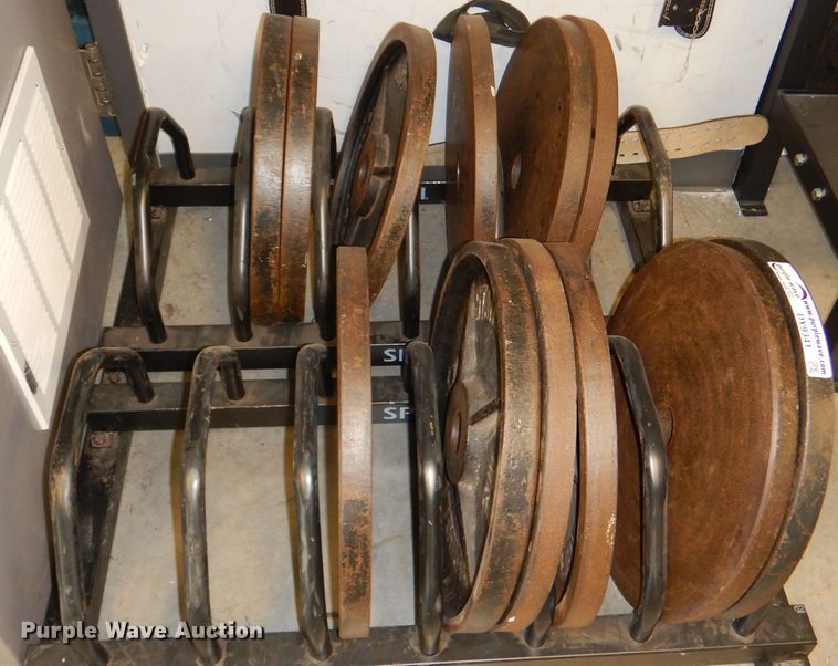 image for item DY9341 (2) Spri weight plate racks and weights