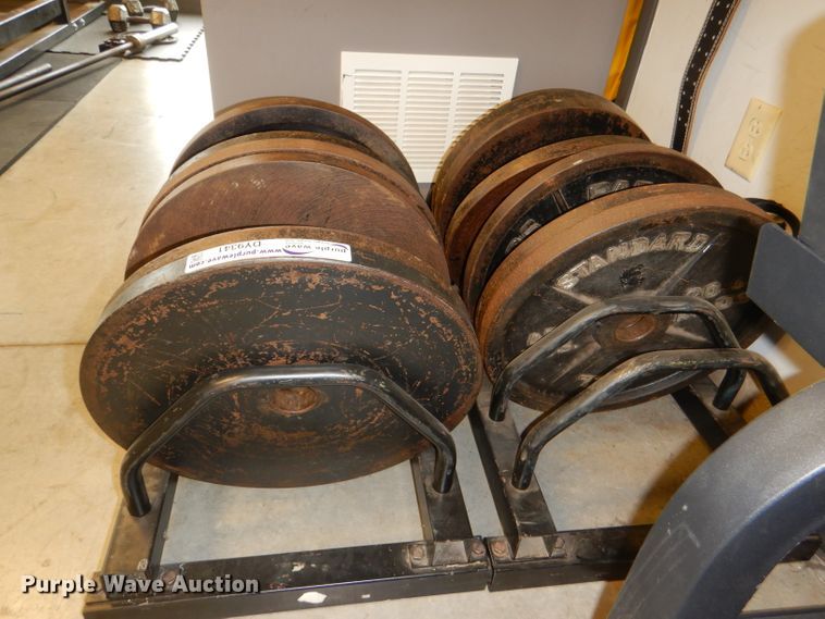 image for item DY9341 (2) Spri weight plate racks and weights