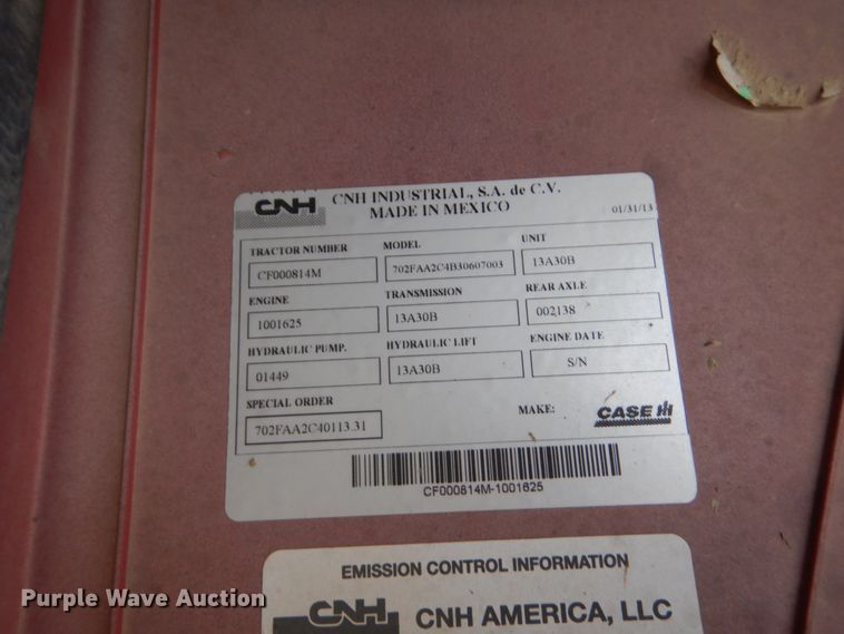 image for item EC9120 2013 Case IH Farmall 120A MFWD tractor