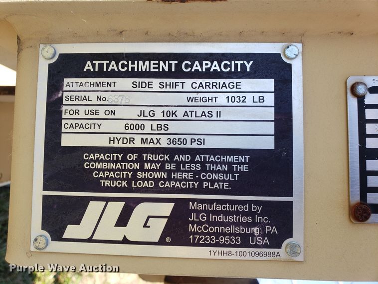 image for item ET9966 JLG pallet forks