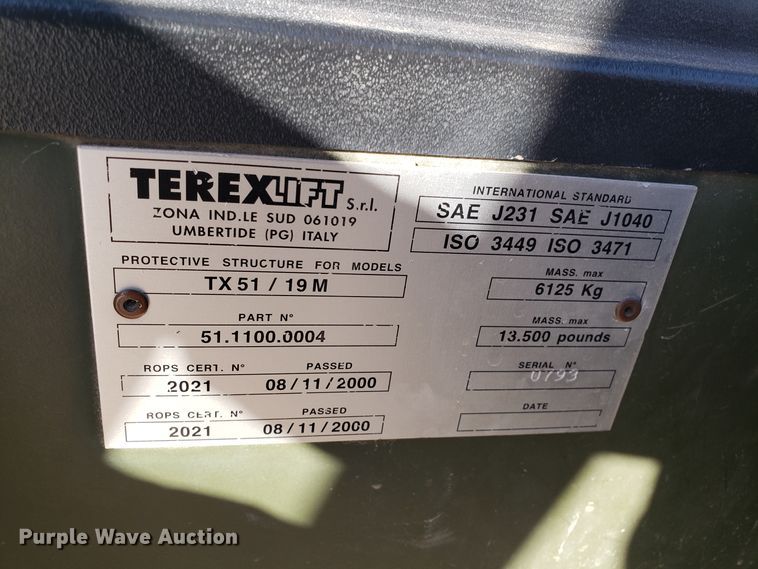 image for item ET9977 2011 Terex TX51-19MD telehandler