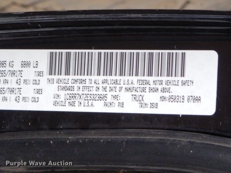 image for item FA9823 2014 Dodge Ram 1500 Crew Cab pickup truck