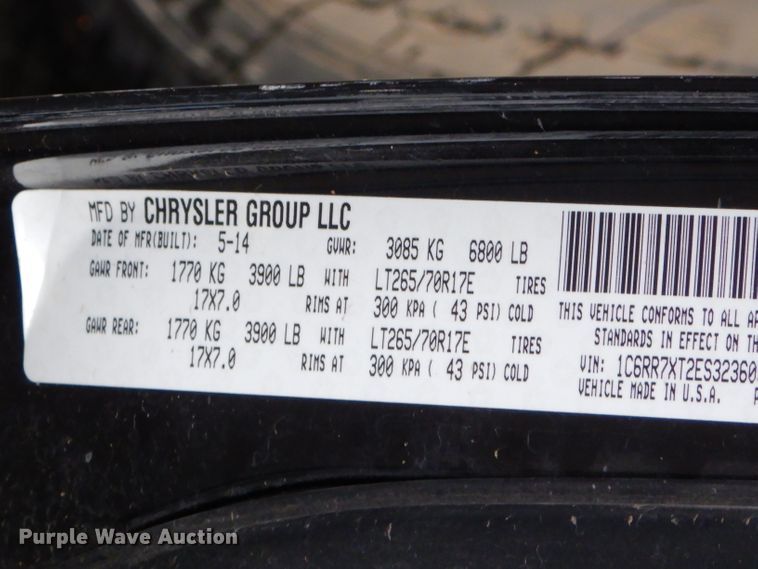 image for item FA9823 2014 Dodge Ram 1500 Crew Cab pickup truck