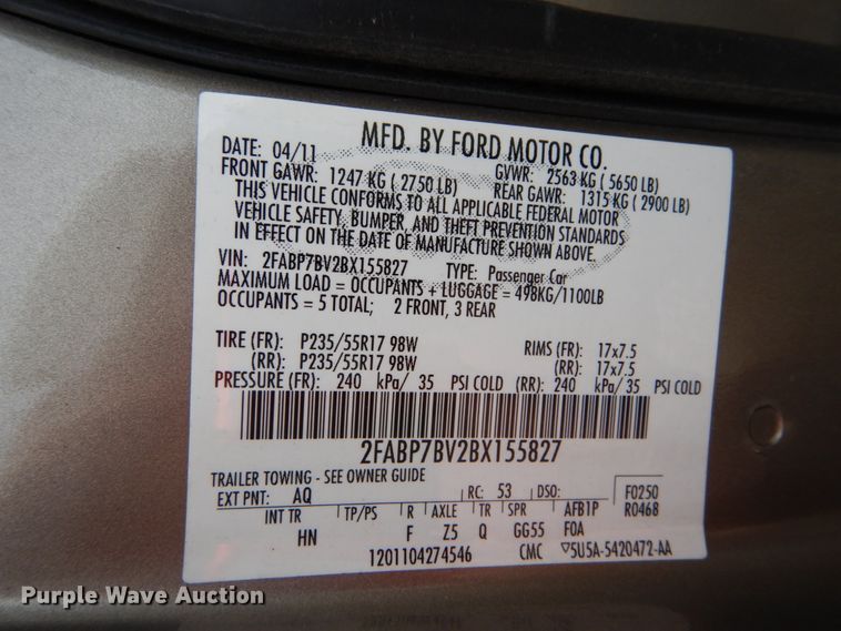 image for item GC9392 2011 Ford Crown Victoria Police Interceptor