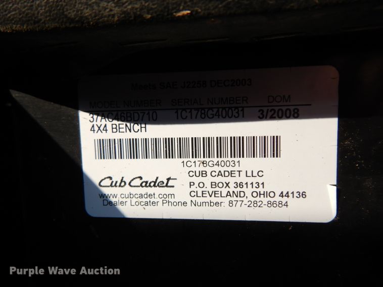 image for item GG9179 2008 Cub Cadet Volunteer utility vehicle